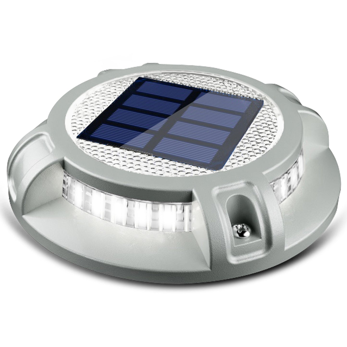 SIEDiNLAR Solar Driveway Lights Outdoor 4 Modes 40 LEDs Deck Driveway Markers Marine Dock Light Waterproof for Garden Ground Walkway Pathway Step Yard, White/Warm Dynamic Lighting