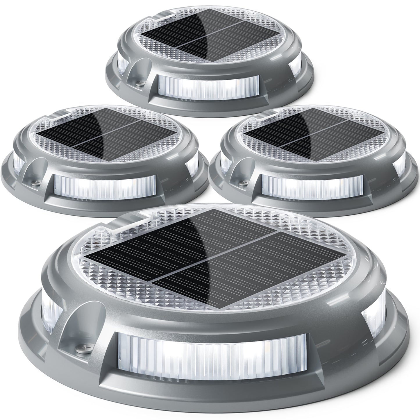 SIEDiNLAR Solar Driveway Lights Outdoor 16 LEDs 9 Modes, Dock Markers Deck Lights Waterproof Warning for Pathway Driveway Walkway Ground Step Yard Garden, RGB