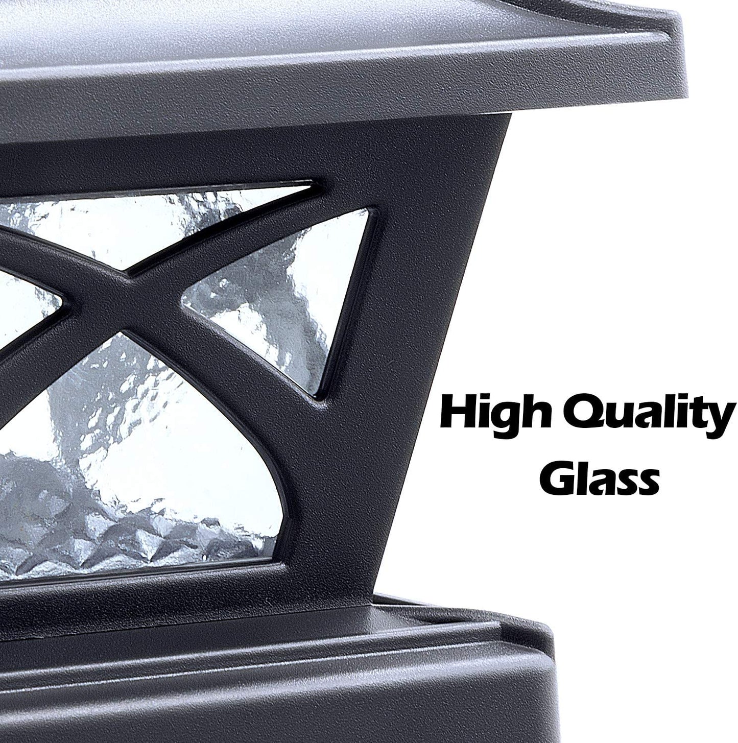 Siedinlar SD012B Solar Post Cap Lights Outdoor Glass Modes LEDs fo